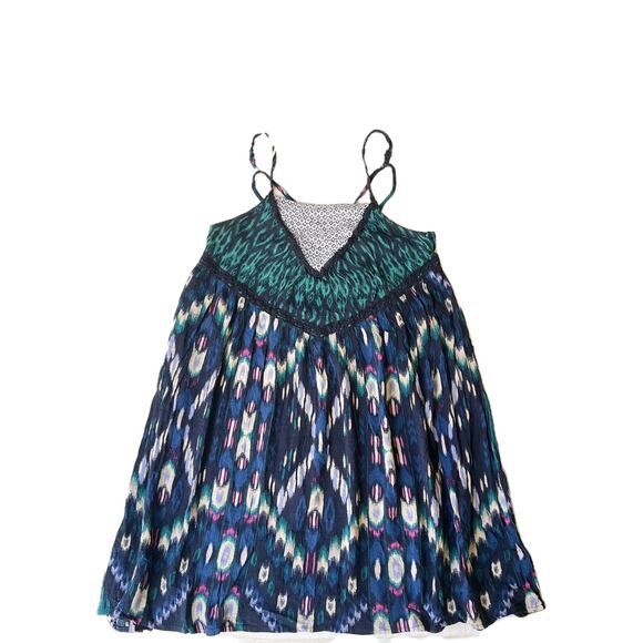 Xhilaration Women Dress M Blue Geometric Sundress Sleeveless - Picture 1 of 7